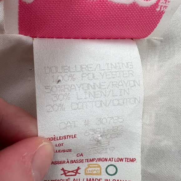 Vintage Parisian Plaid Oversized Preppy Linen Blazer Long Jacket Pea Coat Preppy - Picture 5 of 7